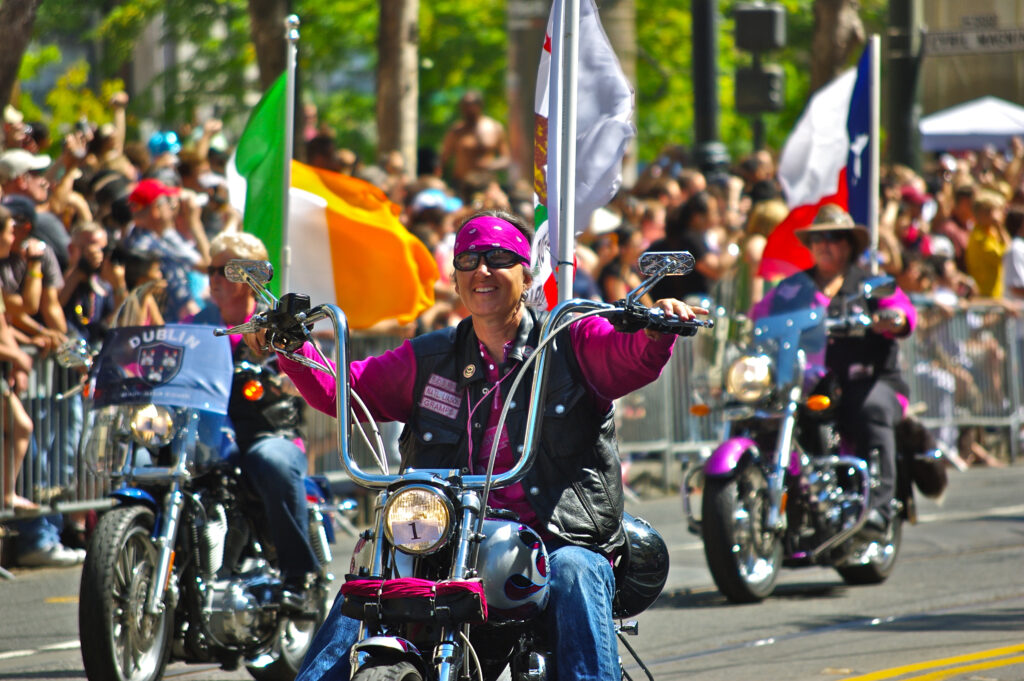 Dykes on Bikes på San Francisco Pride Parade 2009.