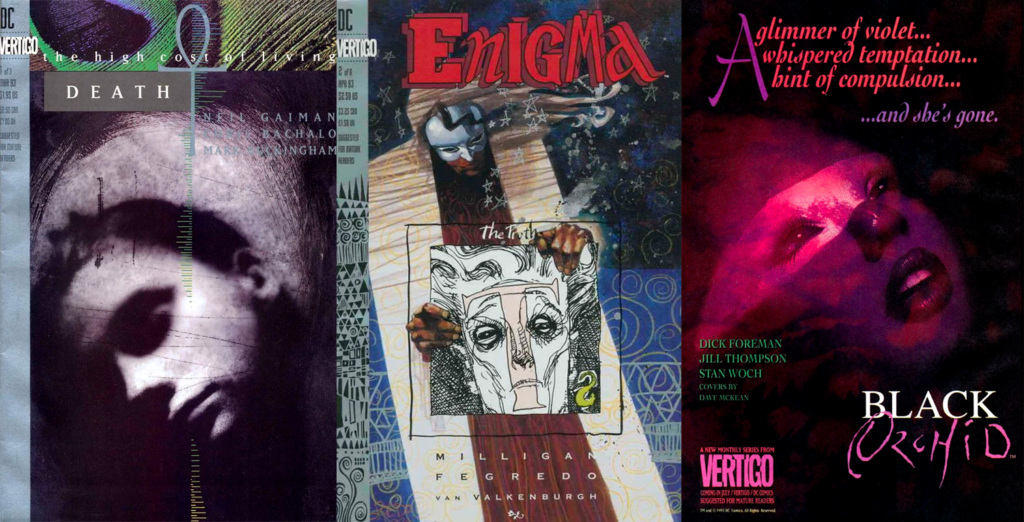 Death: The High Cost of Living, Enigma och Black Orchid var tre av serierna som Vertigo Comics gav ut 1993.